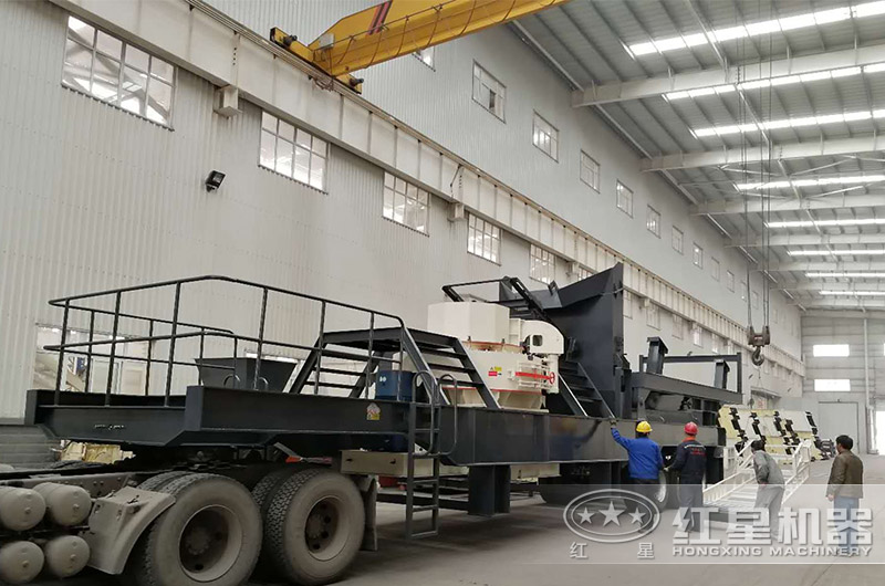 輪胎移動(dòng)VSI制沙機(jī)裝車(chē)發(fā)貨現(xiàn)場(chǎng)